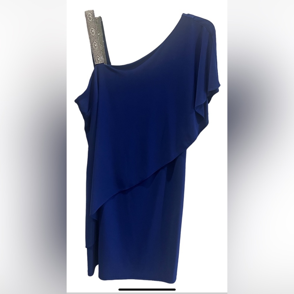 MSK Formal Off Shoulder Dress Goddess Blue